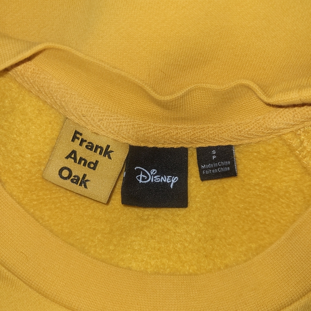 Frank And Oak Disney Collab Mickey Mouse Yellow Classic Sweatshirt Size S - Picture 7 of 7